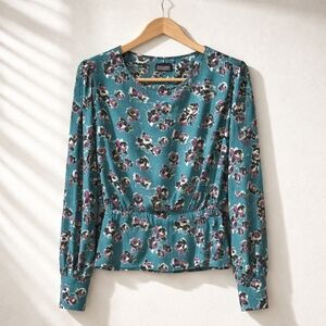 The Kooples Teal Floral Women's Top